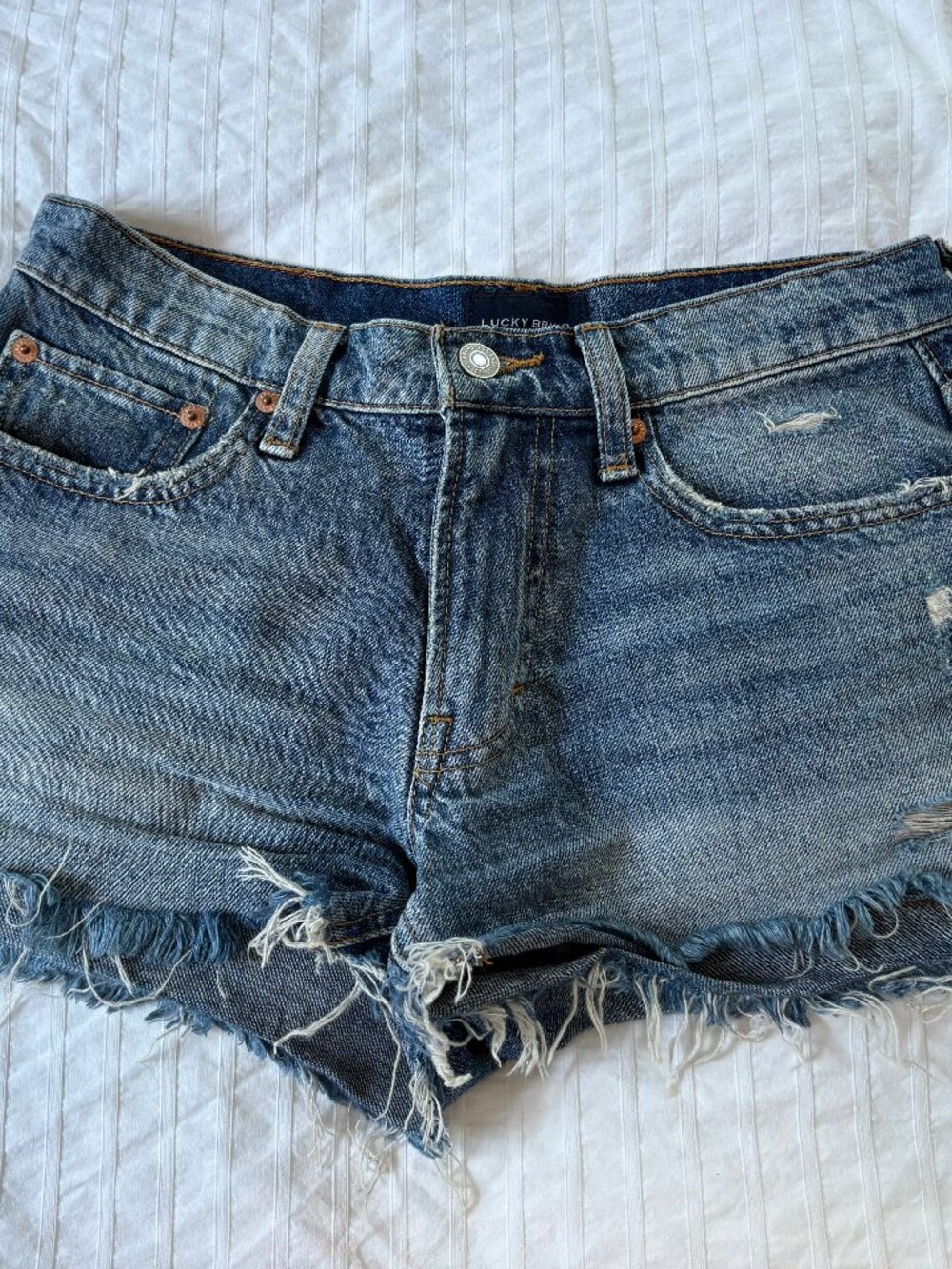 Lucky Brand Distressed Denim Shorts Size 26 (US 2) Cutoff Short